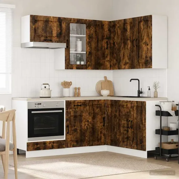 Unité de cuisine KALMAR 8 pcs Chêne fumé Bois d'ingénierie