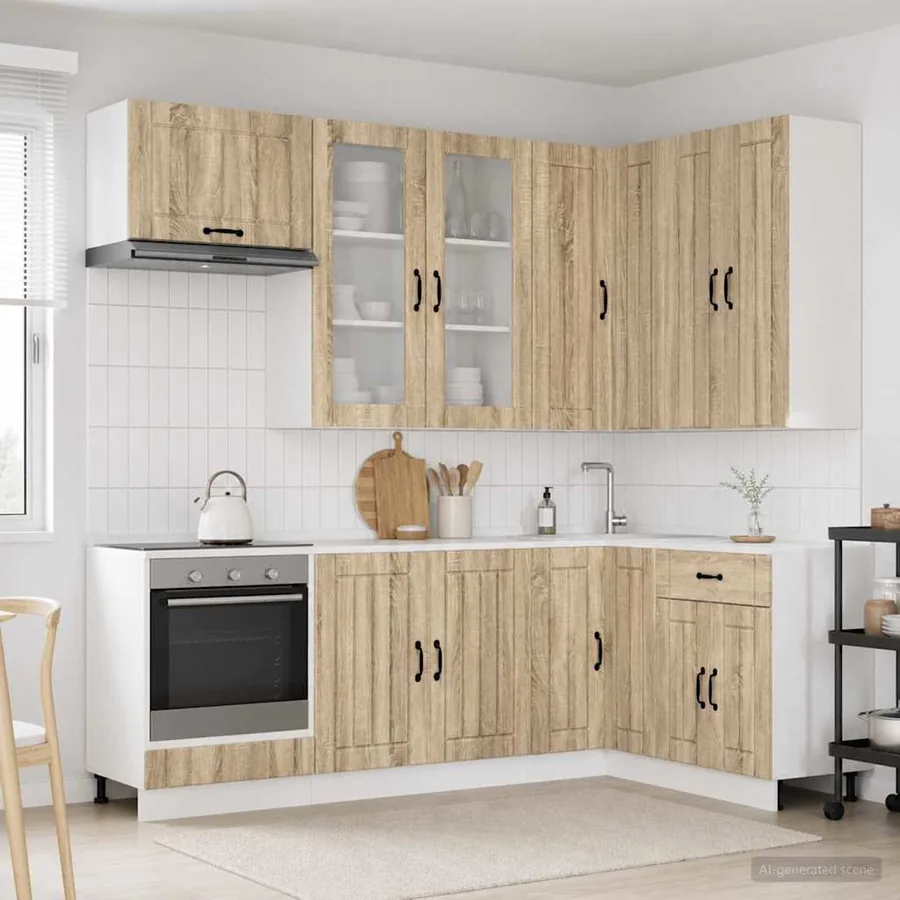 Unité de cuisine LUCCA 8 pcs Chêne Sonoma Bois d'ingénierie