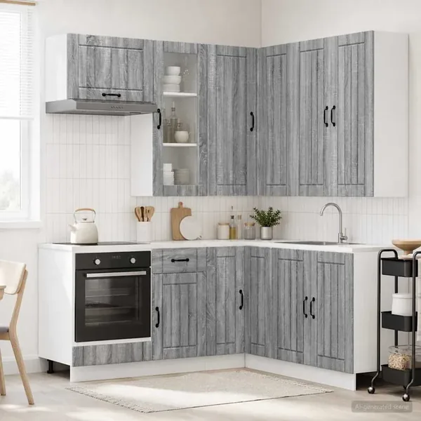 Unité de cuisine LUCCA 8 pcs Sonoma gris Bois d'ingénierie