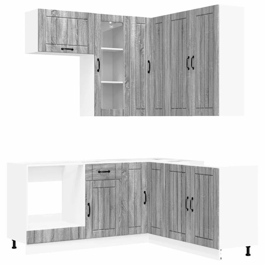 Unité de cuisine LUCCA 8 pcs Sonoma gris Bois d'ingénierie - 2