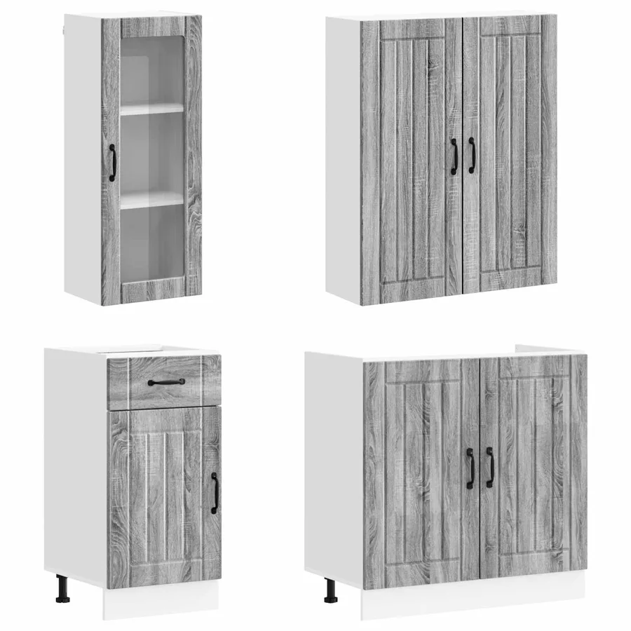 Unité de cuisine LUCCA 8 pcs Sonoma gris Bois d'ingénierie - 3