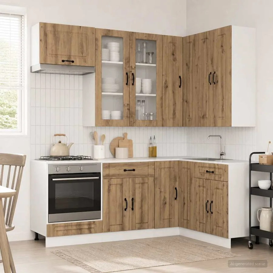 Unité de cuisine KALMAR 8 pcs Chêne artisanal Bois d'ingénierie