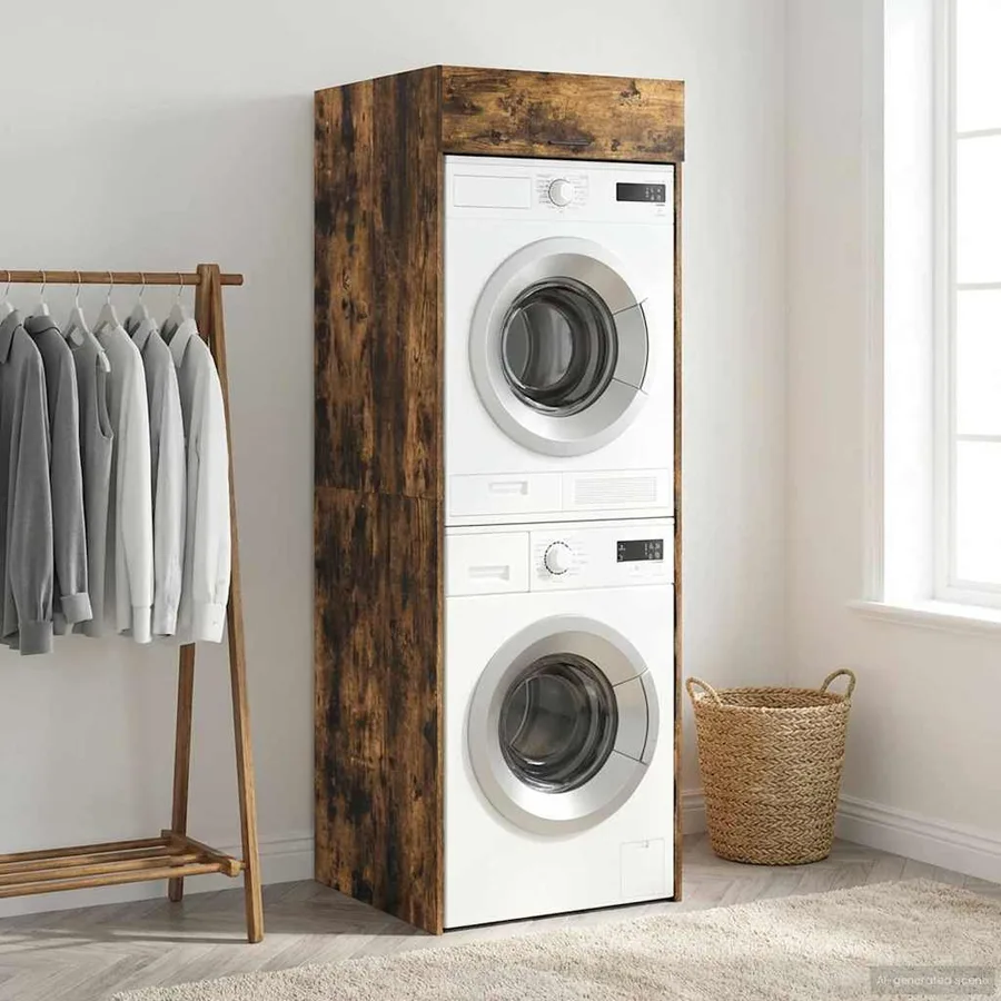 Armoire pour machine à laver Chêne fumé 67,5 x 68 x 200 cm - 4