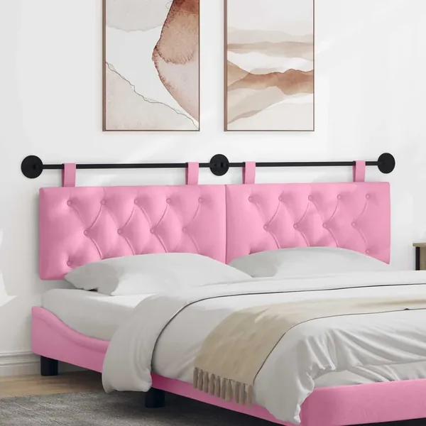 Tête de lit suspendue Rose Tissu
