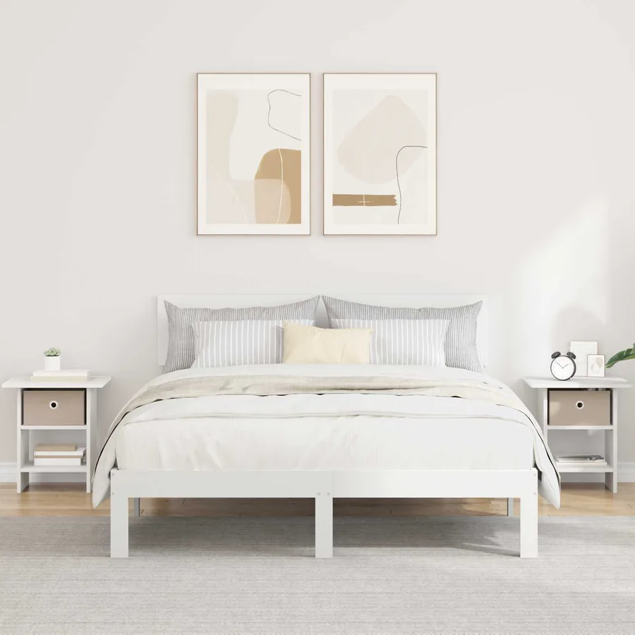 Table de chevet 2 pcs Blanc 41 x 40 x 45 cm Bois d'ingénierie