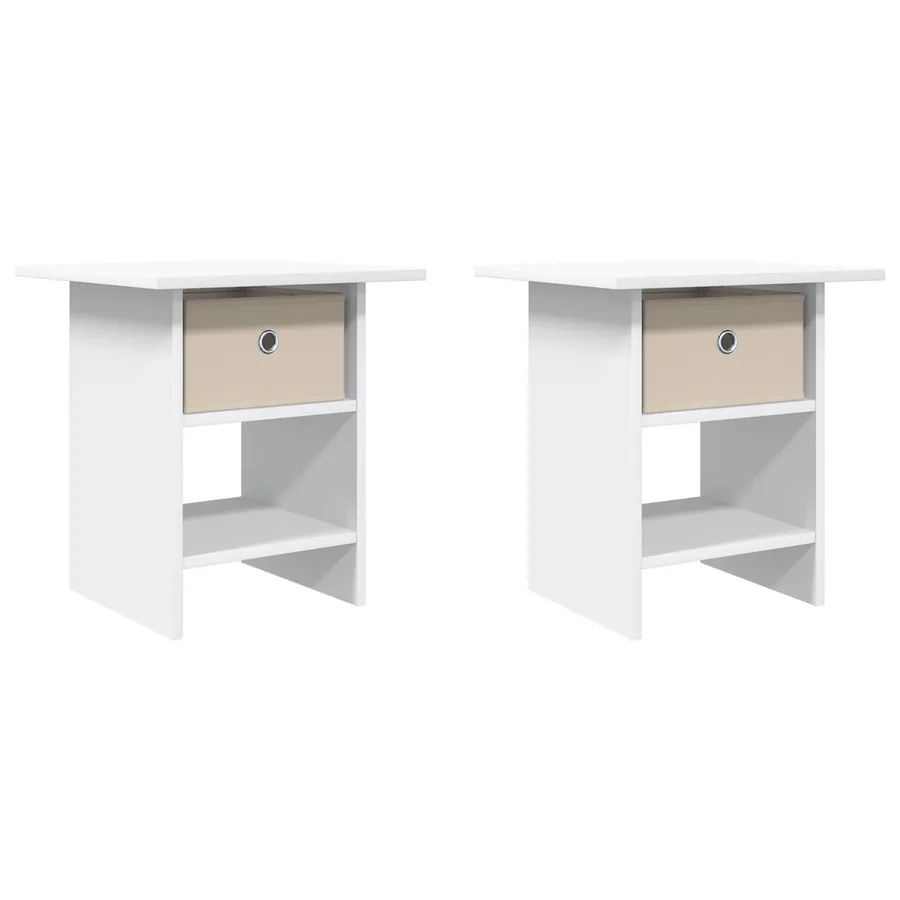 Table de chevet 2 pcs Blanc 41 x 40 x 45 cm Bois d'ingénierie - 2
