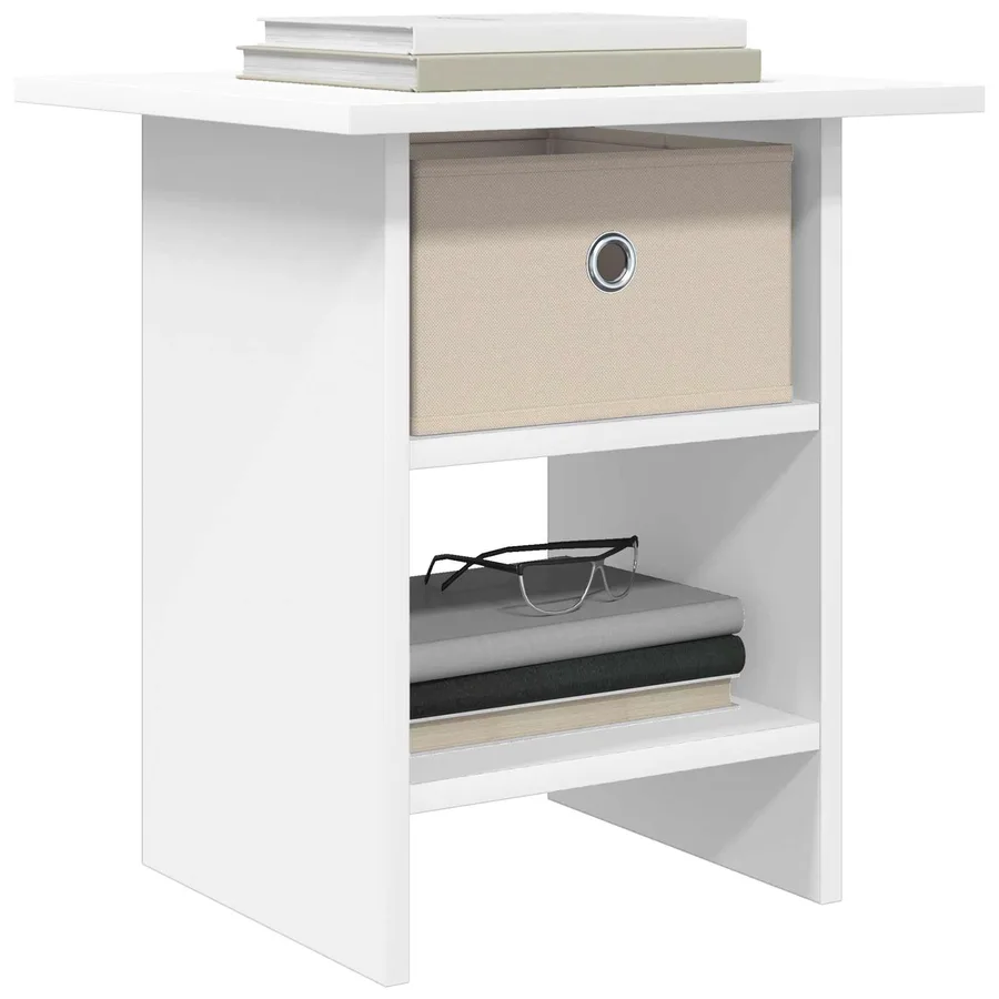 Table de chevet 2 pcs Blanc 41 x 40 x 45 cm Bois d'ingénierie - 3