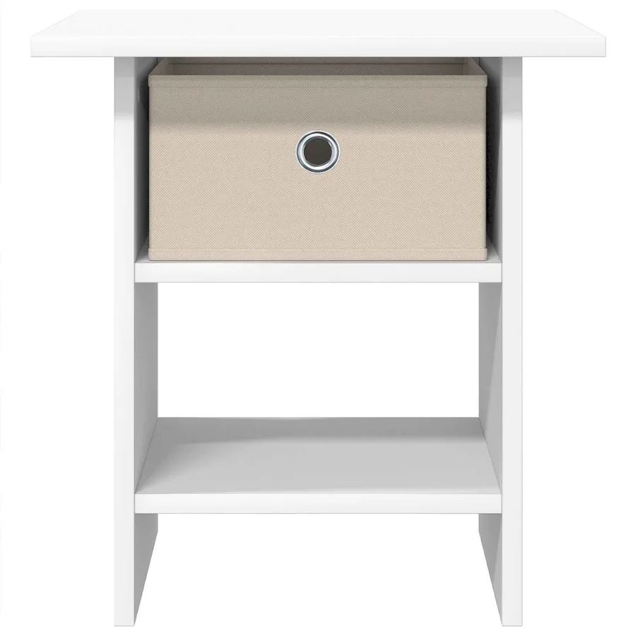 Table de chevet 2 pcs Blanc 41 x 40 x 45 cm Bois d'ingénierie - 6