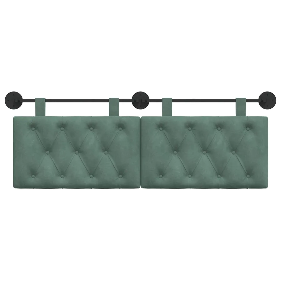 Tête de lit suspendue Avec lumière LED Vert Mer Velours - 5