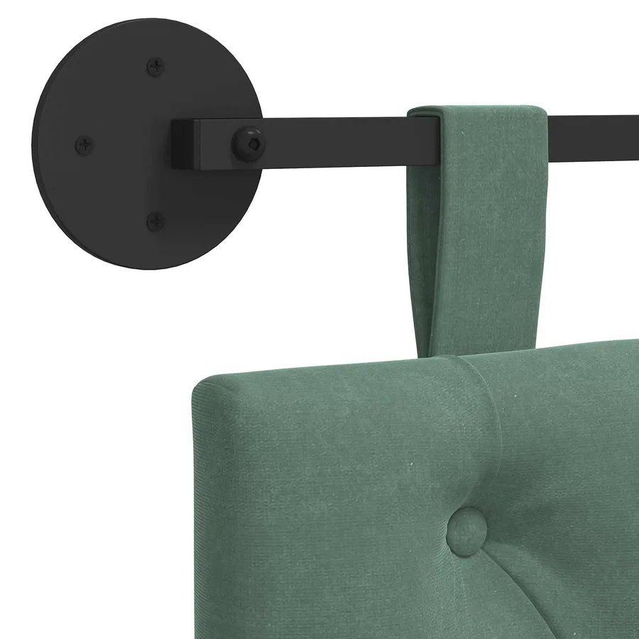 Tête de lit suspendue Avec lumière LED Vert Mer Velours - 9