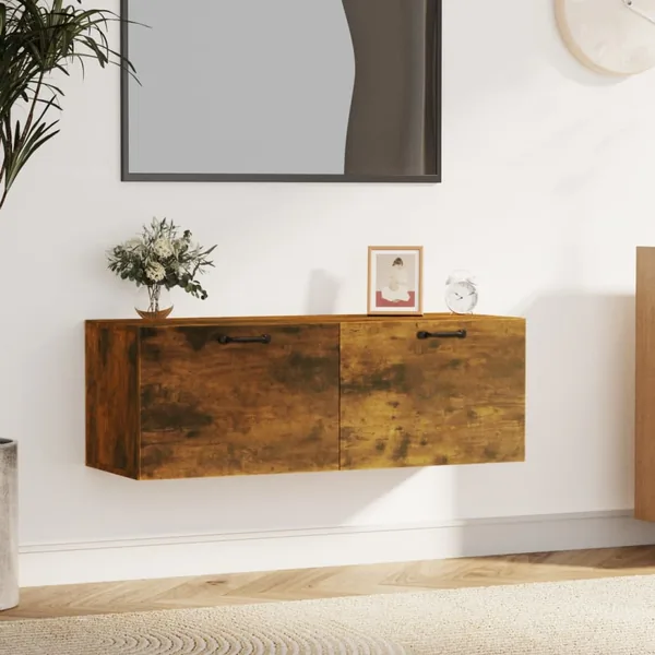 Armoire murale Chêne fumé 100x36,5x35 cm Bois d'ingénierie