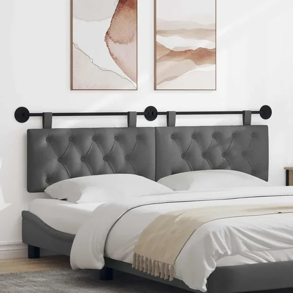Tête de lit suspendue Gris foncé Tissu