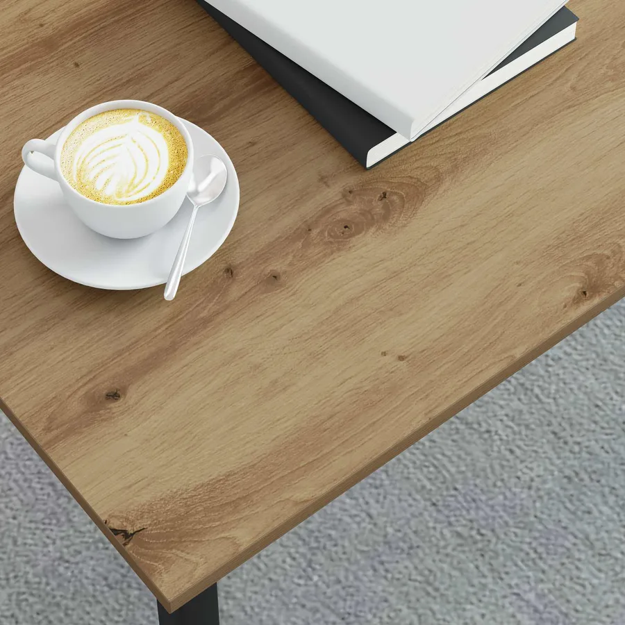 Table basse Chêne artisan 100 x 50 x 45 cm Bois d'ingénierie - 4
