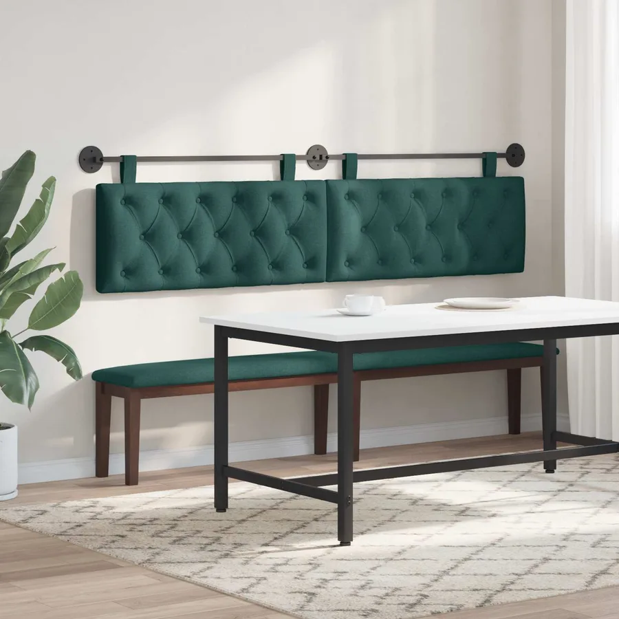 Tête de lit suspendue Vert foncé Tissu - 4