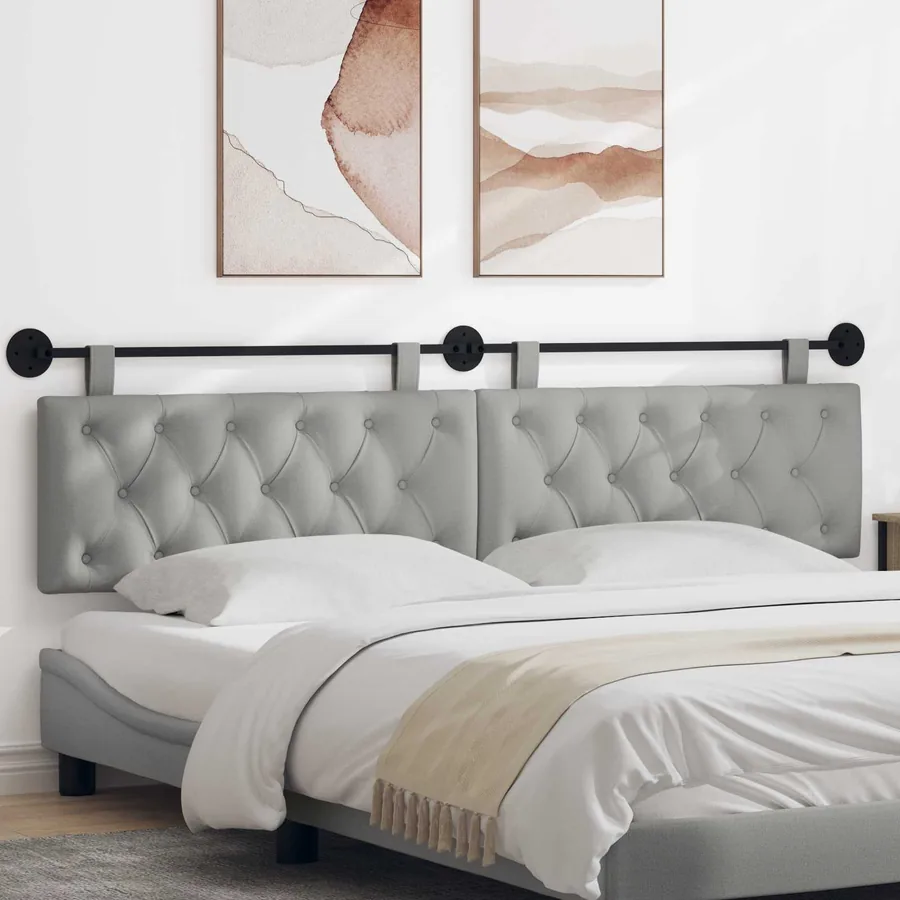 Tête de lit suspendue Gris nuage Tissu