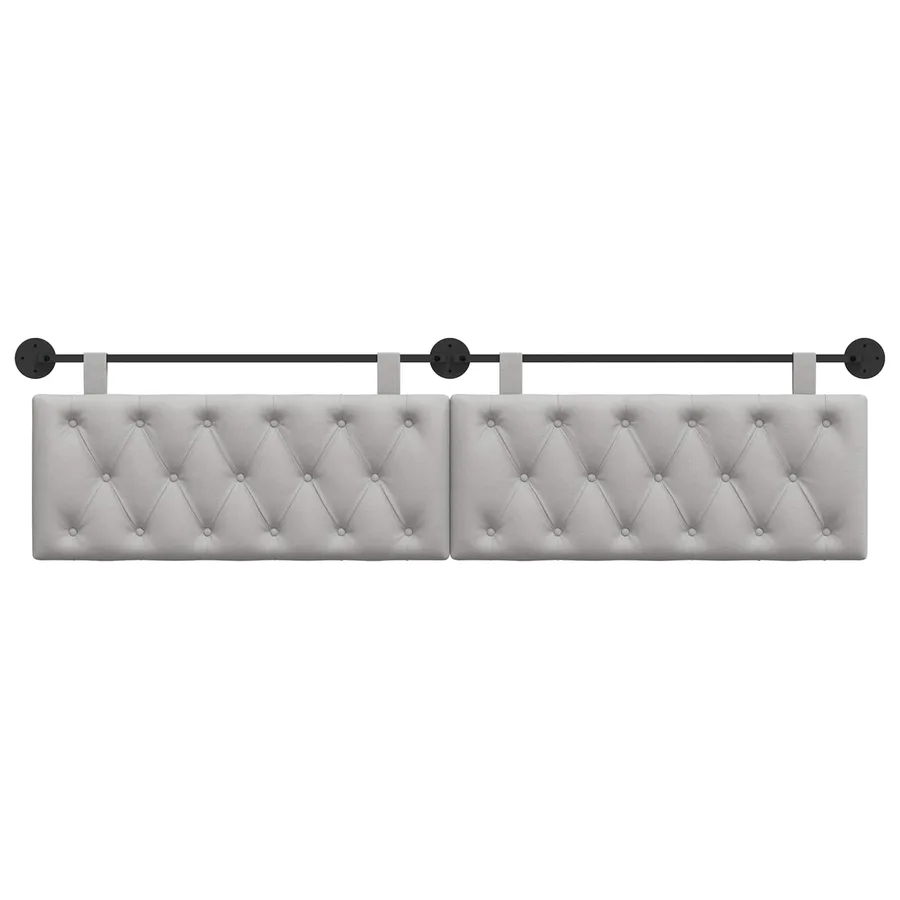 Tête de lit suspendue Gris nuage Tissu - 5