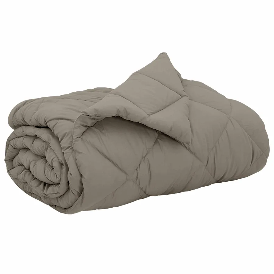 Duvet complet toute l'année Gris clair 220 x 240 cm Microfibre - 2
