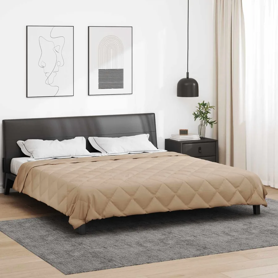 Duvet d'été simple Taupe 240 x 200 cm Microfibre