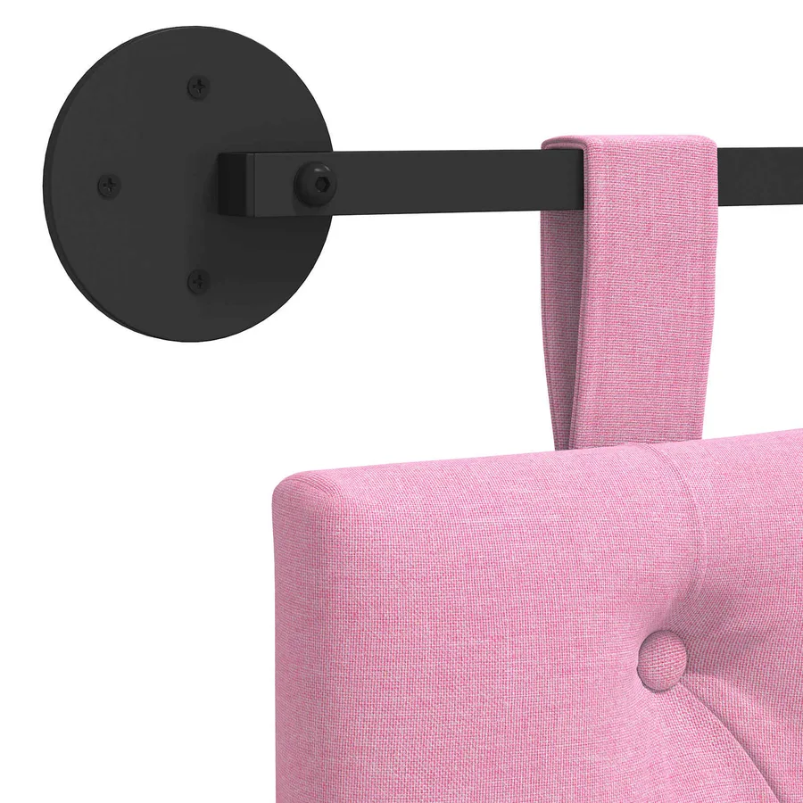 Tête de lit suspendue Rose Tissu - 9