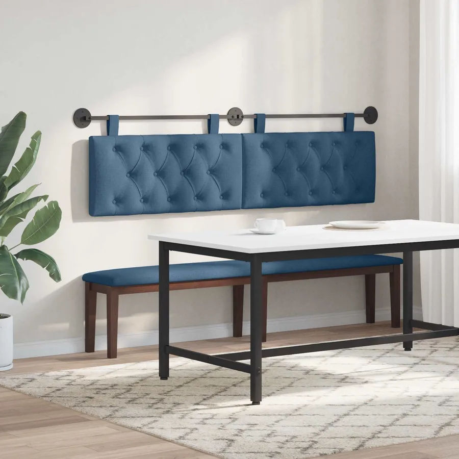 Tête de lit suspendue Bleu Tissu - 4