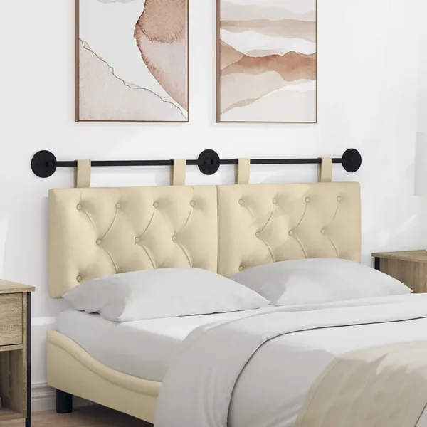 Tête de lit suspendue Crème Tissu