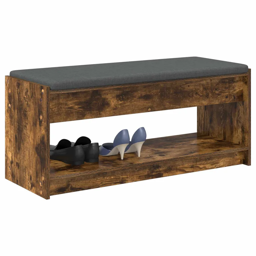 Banc d'entrée avec coussin Chêne Fumé 103 x 38 x 45 cm - 3