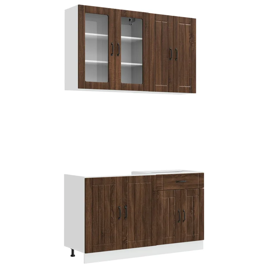 Unité de cuisine LUCCA 4 pcs Chêne brun Bois d'ingénierie - 2