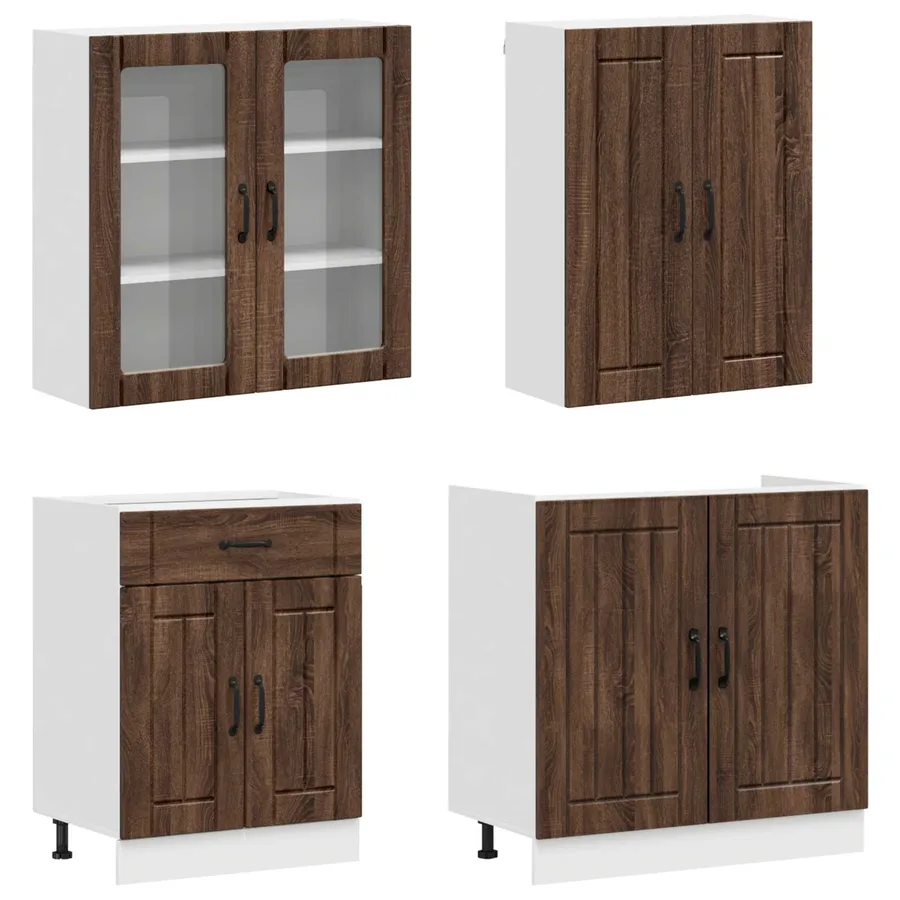 Unité de cuisine LUCCA 4 pcs Chêne brun Bois d'ingénierie - 3
