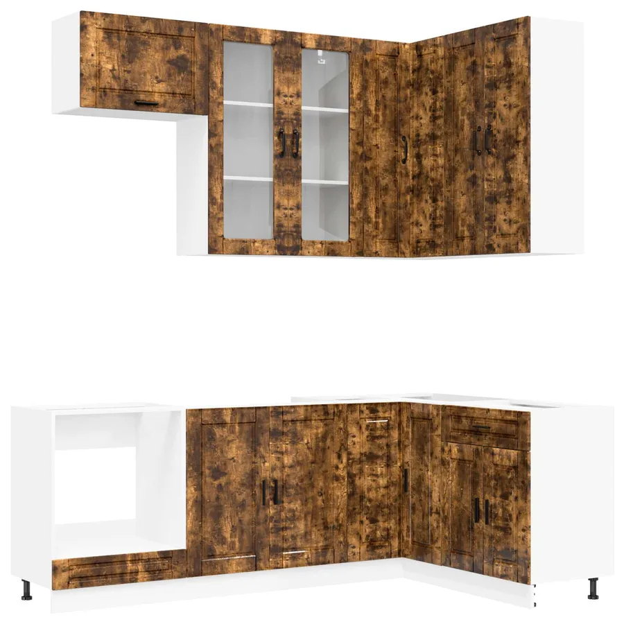 Unité de cuisine PORTO 8 pcs Chêne fumé Bois d'ingénierie - 2