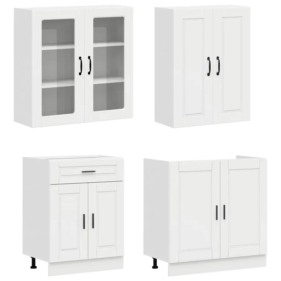 Unité de cuisine PORTO 8 pcs Blanc brillant Bois d'ingénierie - 3