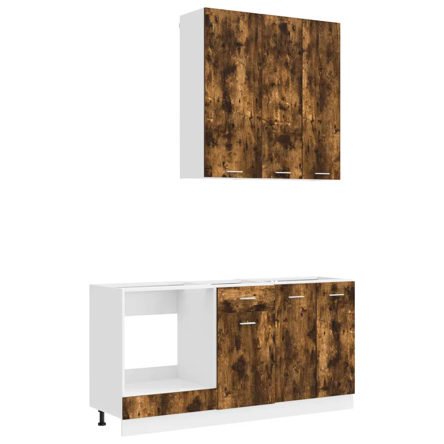 Unité de cuisine LYON 5 pcs Chêne fumé Bois d'ingénierie - 2