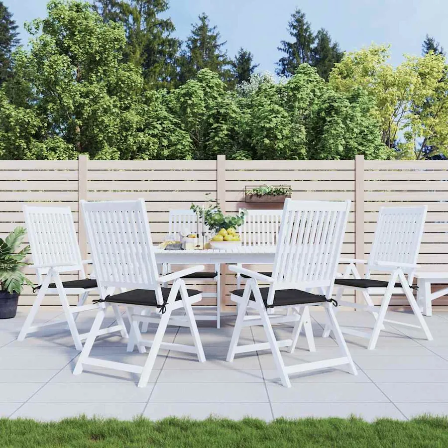 Coussins de chaise jardin lot de 6 noir 40x40x4 cm tissu oxford