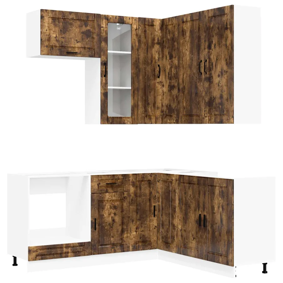 Unité de cuisine PORTO 8 pcs Chêne fumé Bois d'ingénierie - 2