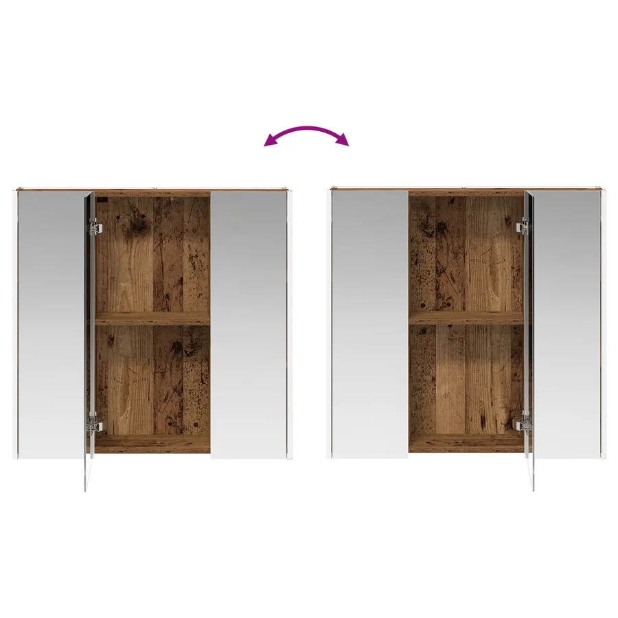 Armoire Miroir de Salle de Bain Bois ancien 73.5 x 15.5 x 70 cm - 12