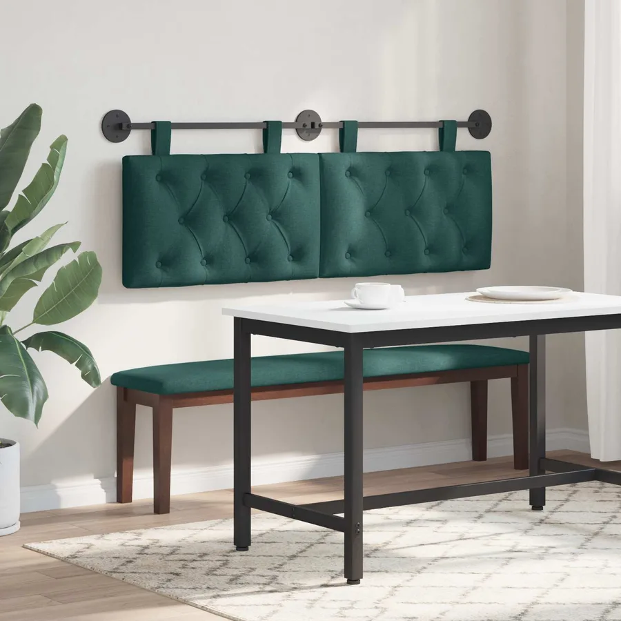 Tête de lit suspendue Vert foncé Tissu - 4