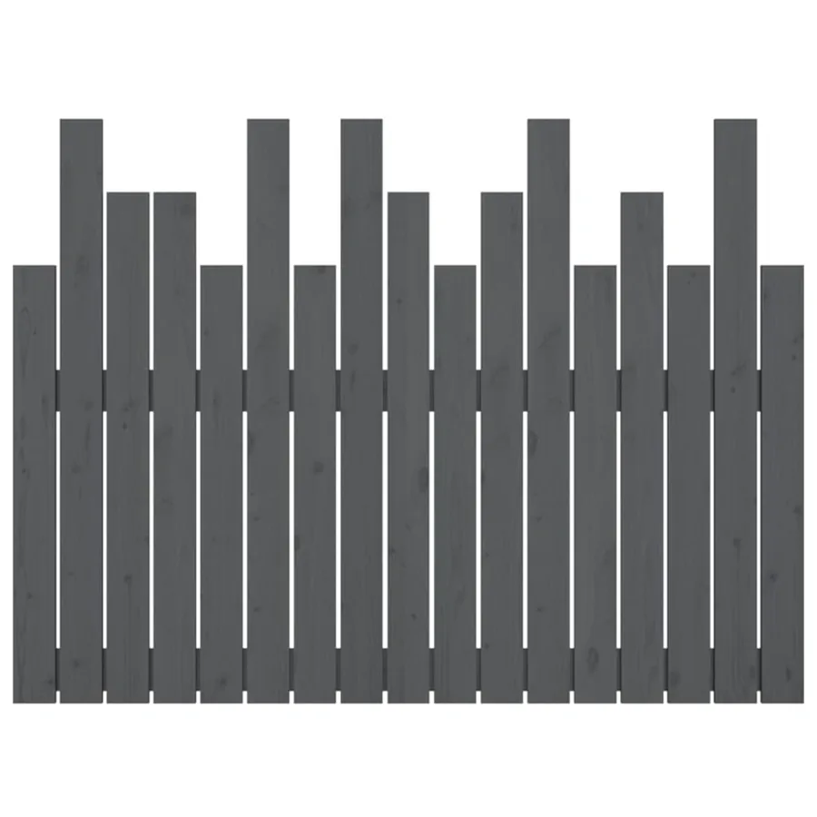 Tête de lit murale Gris 108x3x80 cm Bois massif de pin - 5
