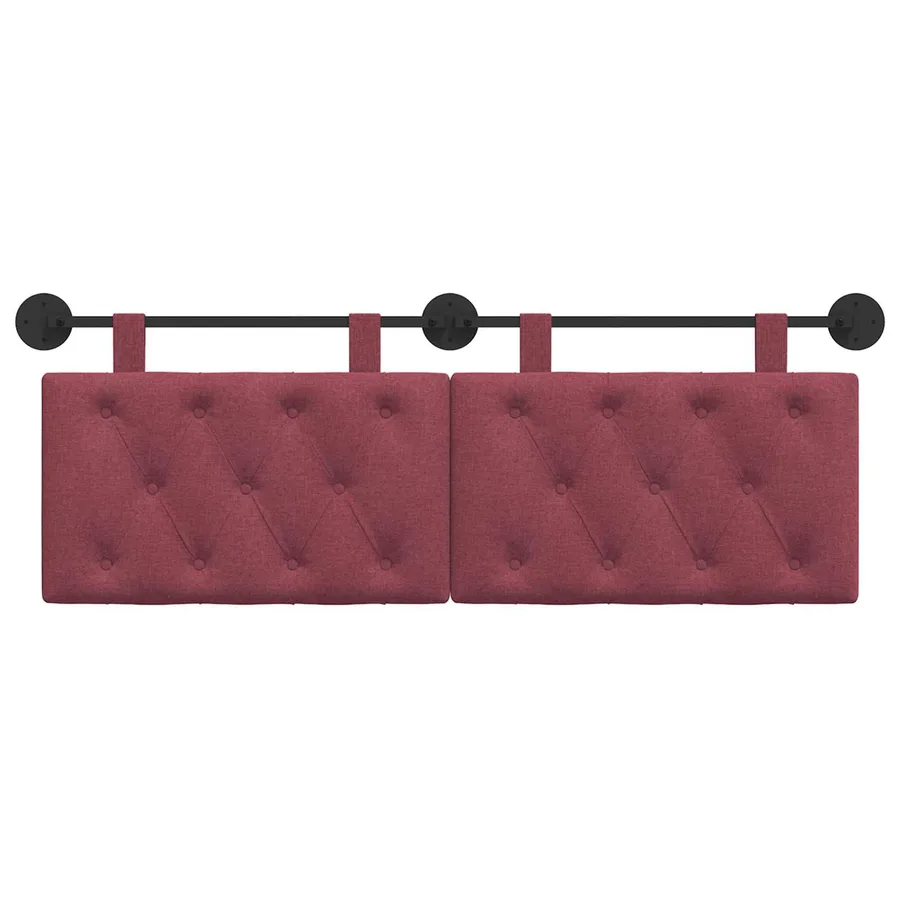 Tête de lit suspendue Bordeaux Tissu - 5