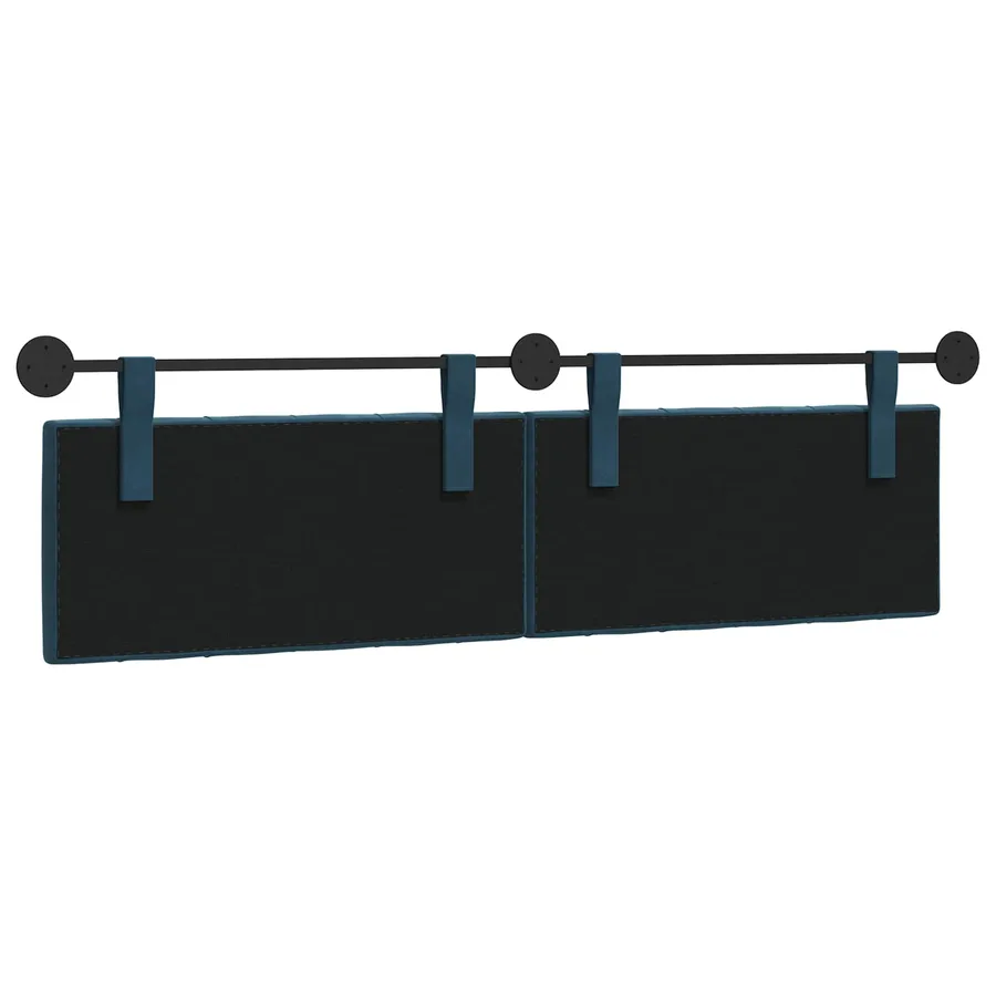 Tête de lit suspendue Avec lumière LED Bleu Velours - 7