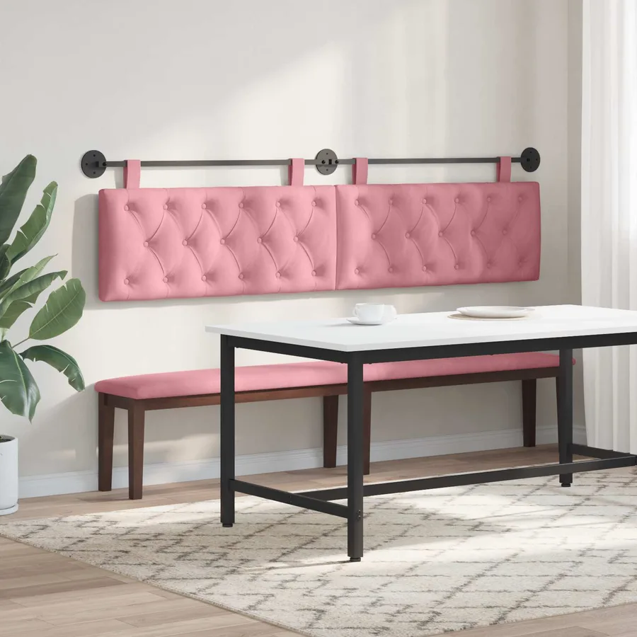 Tête de lit suspendue Avec lumière LED Rose Velours - 4