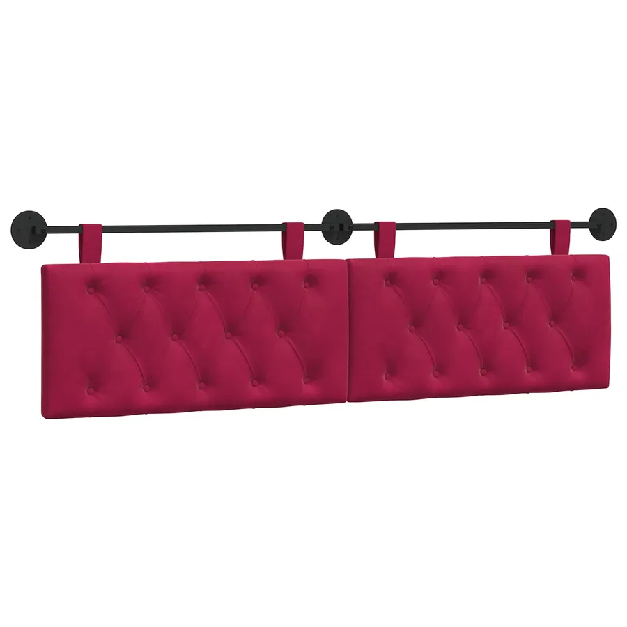 Tête de lit suspendue Avec lumière LED Bordeaux Velours - 2