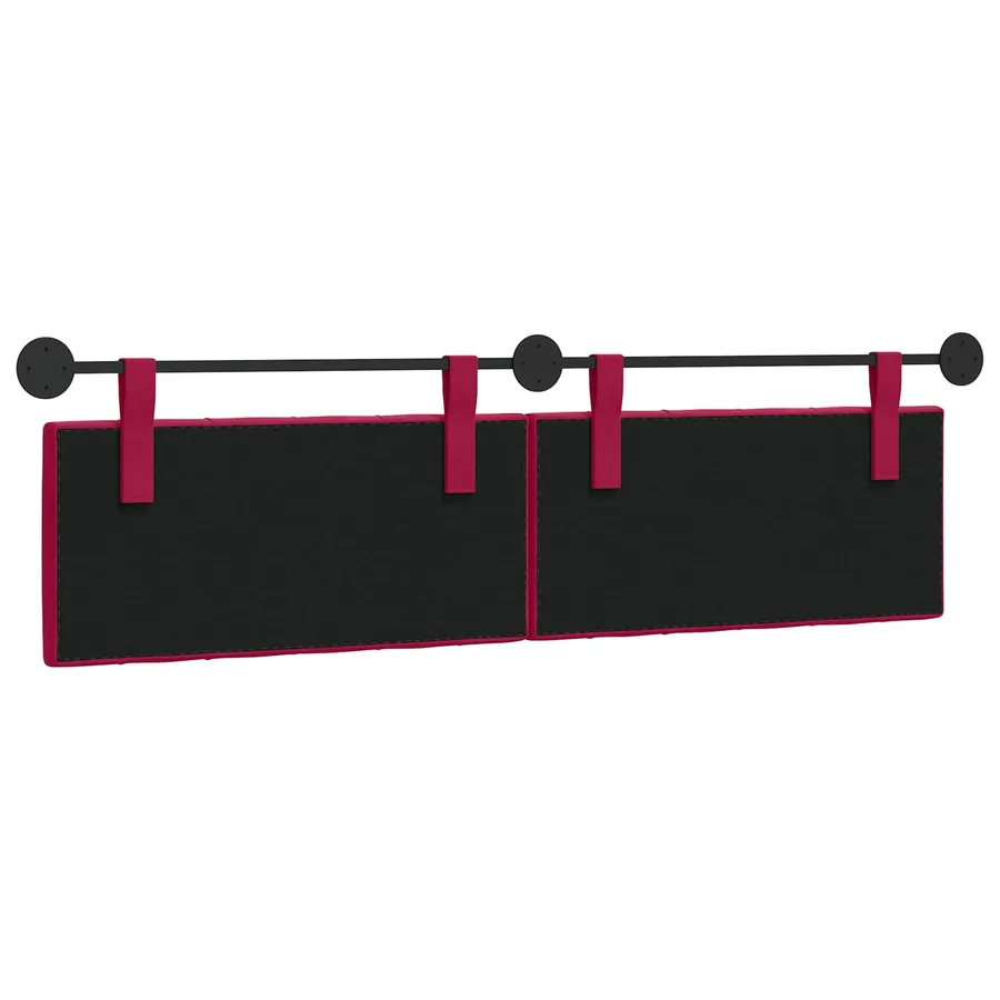 Tête de lit suspendue Avec lumière LED Bordeaux Velours - 7