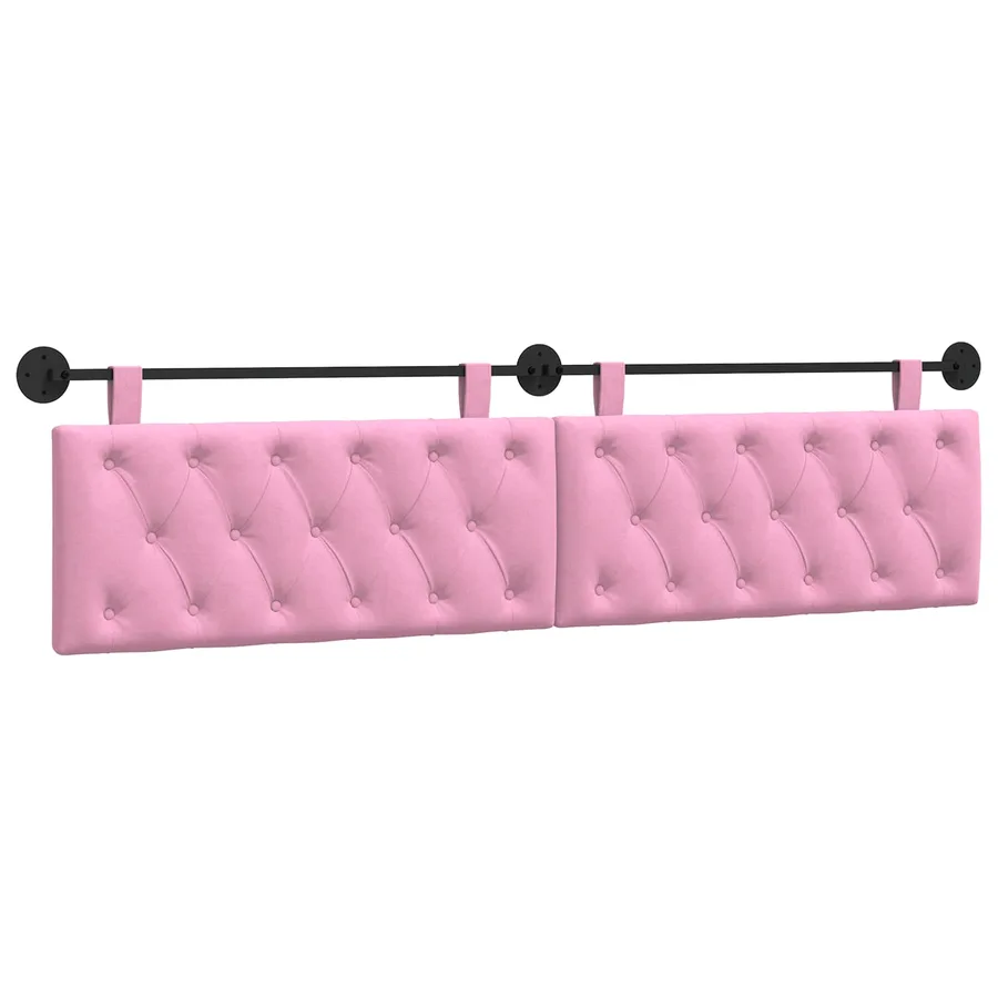 Tête de lit suspendue Rose Tissu - 2