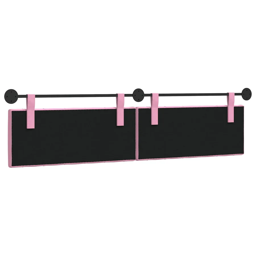 Tête de lit suspendue Rose Tissu - 7