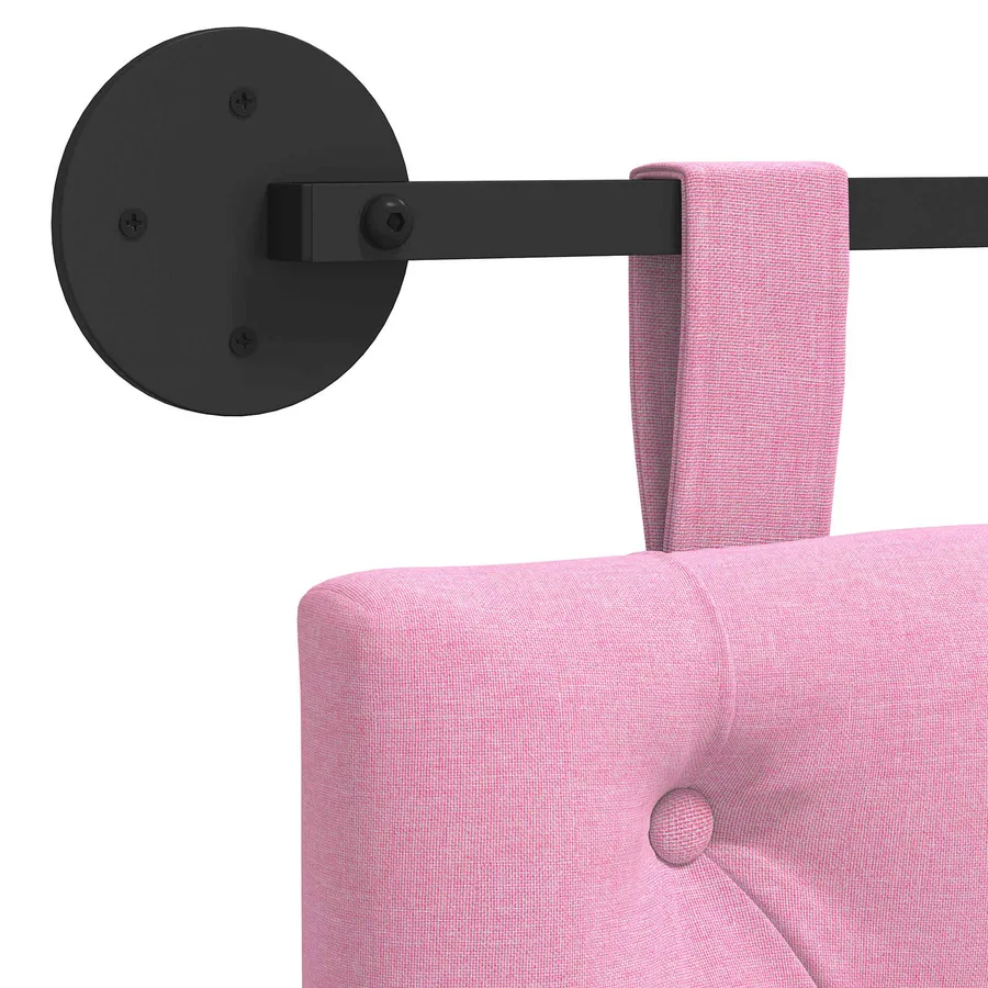 Tête de lit suspendue Rose Tissu - 9