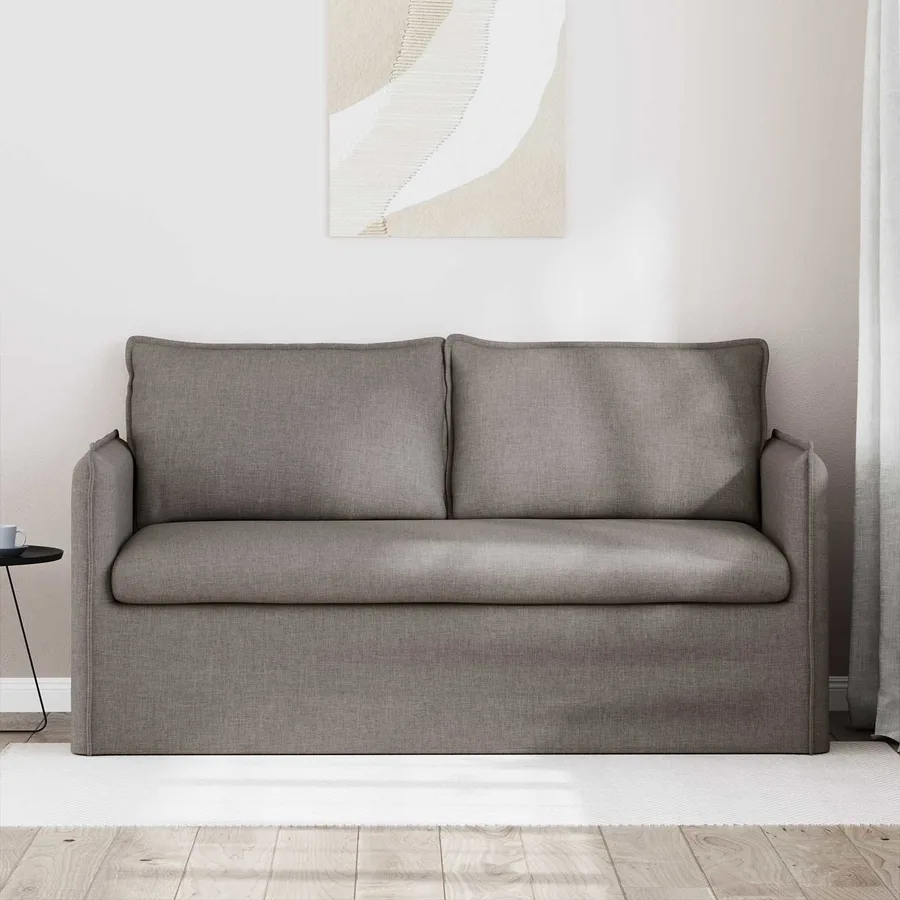 Canapé Taupe 156 x 82 x 85 cm tissu - 3