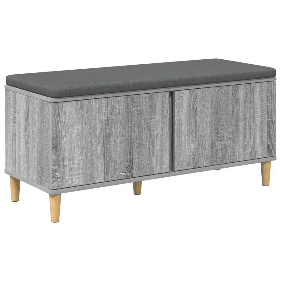 Banc d'entrée avec coussin Gris Sonoma 100 x 38 x 46 cm - 2