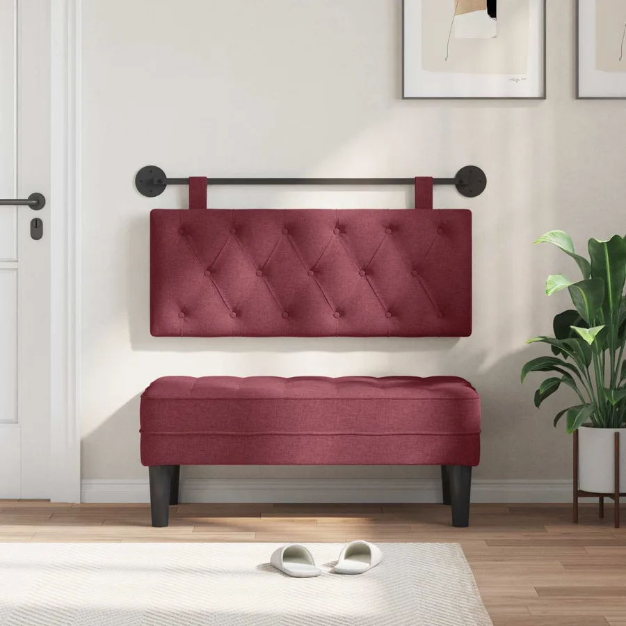Tête de lit suspendue Bordeaux Tissu - 3