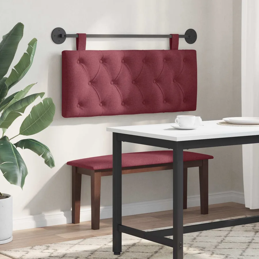 Tête de lit suspendue Bordeaux Tissu - 4