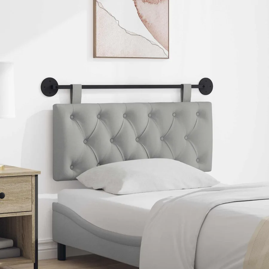 Tête de lit suspendue Gris nuage Tissu