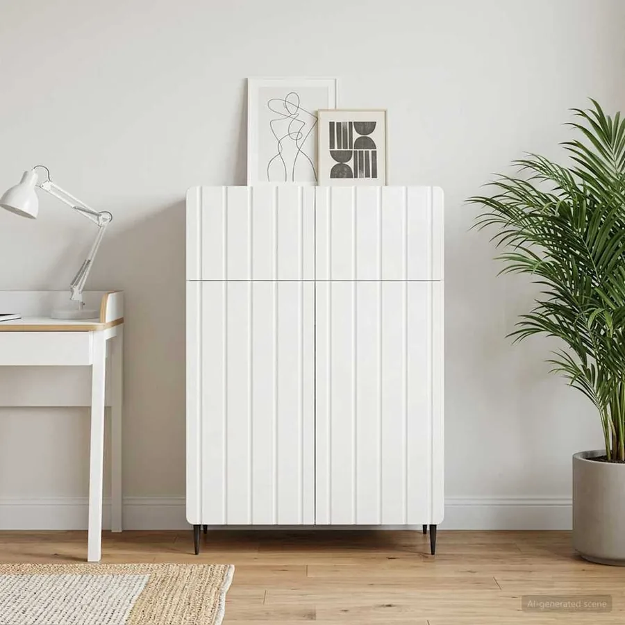 Buffet Blanc 66 x 34,5 x 92 cm Bois d'ingénierie